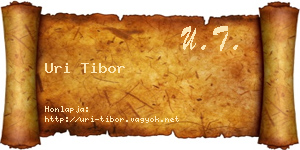 Uri Tibor névjegykártya